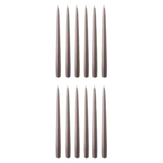 BUTLERS Zwillingskerze TWIN FLAME 12er-Set - Taupe