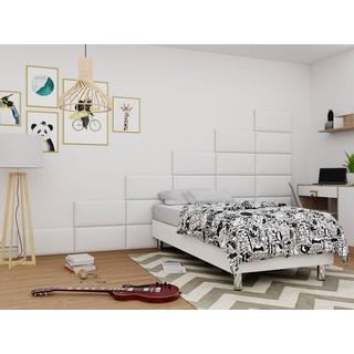 Mirjan24 Boxspringbett Lux für Wandpaneel, Einzelbett mit Matratze, Schlafzimmer (Farbe: Soft 017, Größe: 90x200 cm)