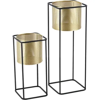 [en.casa] Mettet Set 2-tlg. gold/schwarz