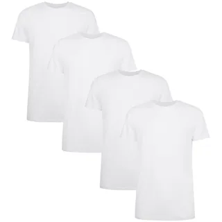 Bamboo basics Herren T-Shirt RUBEN, 4er Pack - Unterhemd, Rundhals, Single Jersey Weiß M