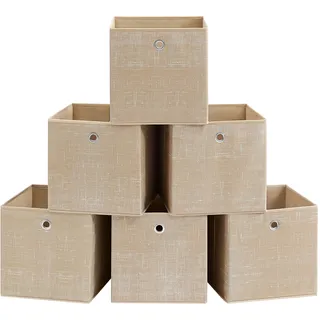 Songmics Aufbewahrungsbox, 6er Set, sandbeige