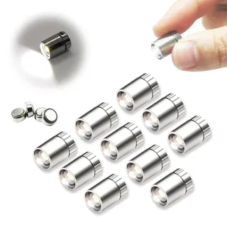 SUZEYAR 10 Stück Miniatur-LED-Lichter, winzige Lichter für Handarbeit/Heimwerker, batteriebetrieben, Puppenhaus-Licht, Miniatur-Lichter für Spielzeugziegel, Bausteine, 10 Stück (Kaltweiß)