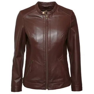 Lederjacke JCC "31024018", Damen, Gr. M, rot, Obermaterial 100% Lammleder. Futter 65% Polyester. 35% Baumwolle. Ärmelfutter: 100% Polyester, Jacken