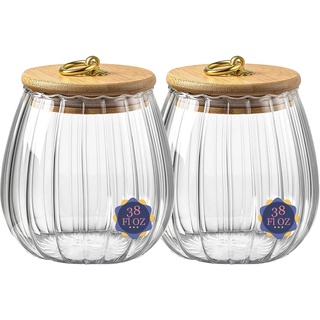Galazzz 1130 ml Bonbonglas mit deckel, Keksglas | Zuckerdose | keksglas| Für Nüsse, Süßigkeiten, Kekse, Zucker, Tee, Bohnen (oval und oval)