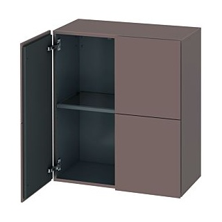 Duravit L-Cube Halbhochschrank LC117704343 Basalt Matt, 70 x 80 x 36,3 cm, 2 Türen