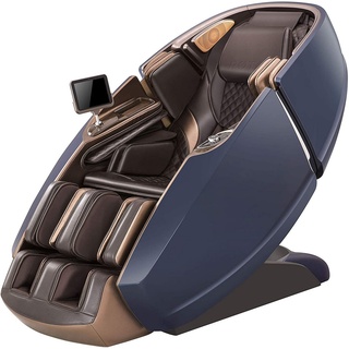NAIPO Massagesessel, 3D High-End Massagestuhl mit Tablet, Raumkapsel-Design blau|braun
