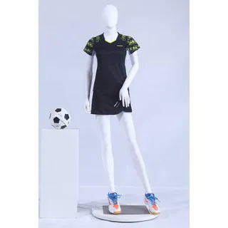 Eurotondisplay FC-4W: Weibliche Schaufensterpuppe, 175 cm, Weiß, PE-Plastik, 360° drehbar, 6-teilig, Metall-Standplatte mit Wadendorn