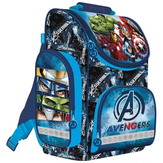 St. Majewski Avengers Schulranzen Set 4teilig - Schulranzen, Schüleretui 1Zip ungefüllt, Faulenzeretui und Schuhbeutel