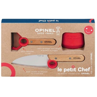 Opinel Messer-Set Le petit Chef Küchenmesser-Set Kochmesser Fingersc (3-tlg)