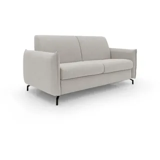 divani.store Scarlet Schlafsofa, Aus Wasserfestem Baumwollmischgewebe T19 195 cm, (mat.140x197) Creme,