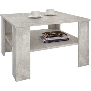 CARO-Möbel Couchtisch Wohnzimmertisch Felice in Beton Optik mit Stauraum, 68x68 cm