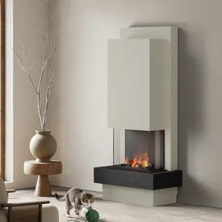 muenkel design Milano [moderner Design Elektrokamin Opti-myst]: Nero (Schiefer schwarz) - weiß