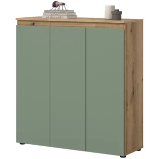 inn.furn Kombikommode 105 x 111 cm Grün / Eiche