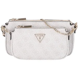 GUESS Umhängetasche Noelle Double Pouch Crossbody Bone Logo Weiss Damen