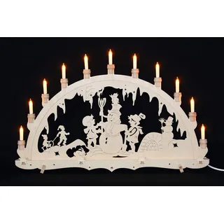 ERM Holzmanufaktur Schwibbogen Erzgebirge Lichterbogen Schneemann Weihnachten Advent Dekoration