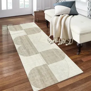 PaGuvFng Teppich Läufer Flur 80 x 400 cm rutschfest Küchenteppich Waschbar rutschfest Teppichläufer Flur Modern Küchenteppich Läufer Fußmatte Lang Flur rutschfest Teppich