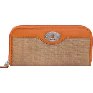 Damen Geldbörse Fossil Wmns Leder Geldbörse Key-per Zip Clutch Canvas Orange
