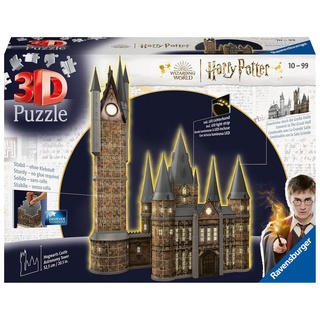 Ravensburger 3D Puzzle 11551 - Harry Potter Hogwarts Schloss - Astronomieturm - Night Edition - der beleuchtete Astronomy Tower des Hogwarts Castl...