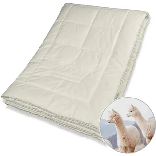 Traumschlaf Premium Alpaka Bettdecke 4-Jahreszeiten, Füllung: 100% Alpakawolle 155x200 cm