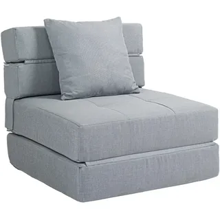 Homcom Schlafsessel 70 x 61 x 70 cm Hellgrau mit Kissen