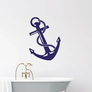 GRAZDesign Wandtattoo Anker maritim Bad Aufkleber für Fliesen Wände Türaufkleber - 55x40cm / 049 königsblau