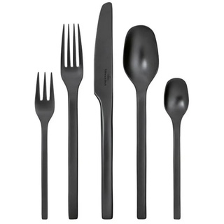 Villeroy & Boch Besteck-Set Manufacture Rock Tafelbesteck 20er Set (20-tlg), Edelstahl, nicht spülmaschinenfest, nicht mikrowellenfest schwarz