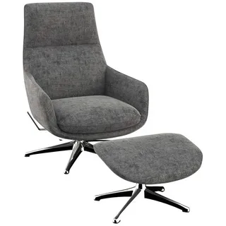 flexlux Drehsessel Marinella Polyester 75 x 103 x 95 cm Grau mit Liegefunktion