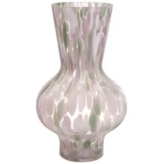 INNA-Glas Kugelvase Kugelige Glasvase Russell, Leopardenmuster, lila-Minz bunt
