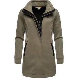 Ragwear Damen, Leichter Sweat-Übergangsmantel lang windabweisendl mit hohem Kragen Letrice Bonded Mocca24 Gr. S - S
