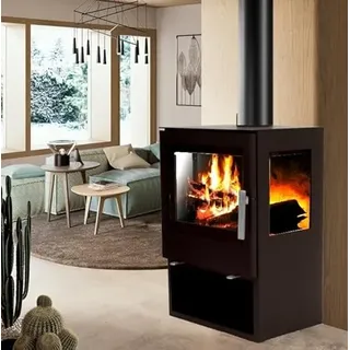 Panorama Kaminofen 9.8kW Holzofen 3 Scheiben 3 seitig Heizofen Ofen Kamin 56315 AWZ