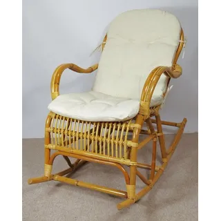 Rattani Schaukelstuhl Rattan Schaukelstuhl Semanbo Rocking Chair + Polster