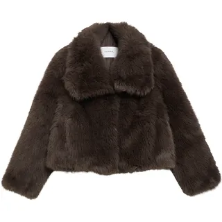 Comma, comma Winterjacke Statement Fake-Fur-Jacke Braun XS