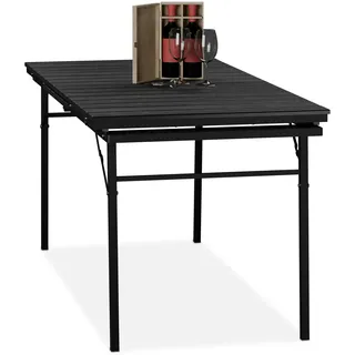 Relaxdays Gartentisch klappbar ausziehbar 166 x 76 cm Schwarz