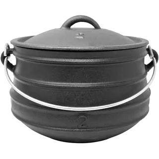 Klarstein Beefalo Potjie Schmortopf Größe M Gusseisen rund Deckel 6 Liter Schwarz