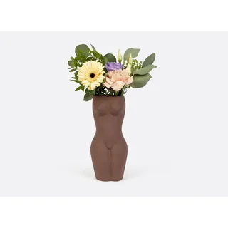 doiy Dekovase 1 Artikel), Vase - Weibliche Körperform - Aus Keramik - Blumenvase - Dekorative Vase - Braun - 10,5x10,1x23 cm - Farbe: Braun - 10,5x10,1x23 cm