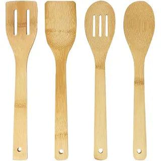 Joeji's Kitchen Bambus Kochbesteck Set 4-teilig – Joeji’s Kitchen Holzlöffel Spatel