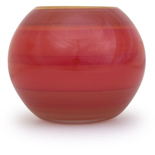 Angela neue Wiener Werkstaette Glasvase veredelt Kugelform, Glas, Rot, 14 x 14 x 14 cm