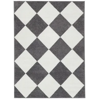Puzzle Teppich - Weiß / Grau 200x300