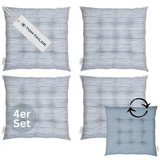 Tom Tailor Freshstripe4er Stuhlkissen 40 x 40 cm Blau