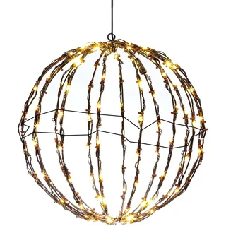 Shuangliao Faltbare beleuchtete Kugeln - Weihnachtskugeln für draußen,Weihnachtskugellicht für BAU, große Kugel zum Aufhängen, Eisenrahmen, Kugellicht für, Terrasse, Gartendekoration