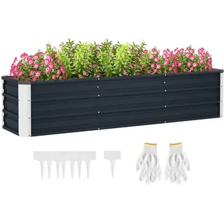 Outsunny Hochbeet 183 x 47 x 40 cm Grau