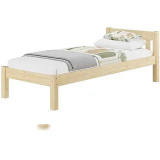 Erst-Holz Singelbett Massivholz Kiefer unbehandelt 90x200 Massivholz-Bettgestell Futonbett ohne Rollrost 60.38-09 oR