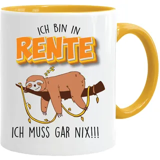 Acen Merchandise | Tasse mit Spruch Faultier Rentner | Lustiger Kaffeebecher für Männer und Frauen | Witzige Keramik Teetasse mit Motiv für Geburtstag Weihnachten Ruhestand Geschenkidee