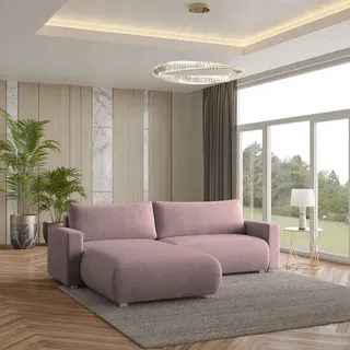 Masseno Ecksofa TURIN P mit Schlaffunktion L-Form, Sofa mit Bettkasten, Wohnzimmersofa, Couch, Soffa, Bettsofa, Couchgarnitur- Lila, POSO 130 - Lila