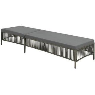 vidaXL Gartenliege »Sonnenliege mit Auflage Poly Rattan Grau«