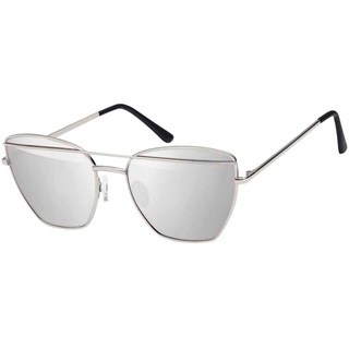 BEZLIT Eyewear Sonnenbrille Schmetterlingsform Designer Damen Sonnenbrille (1-St) mit verspiegelten, schwarz, blau und grünen Linsen silberfarben