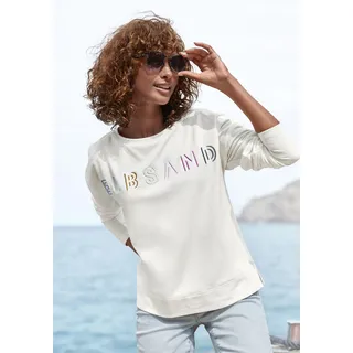 Sweatshirt ELBSAND Gr. L, weiß Damen Sweatshirts mit Logostickerei vorne, lässige Passform, sportlich-casual