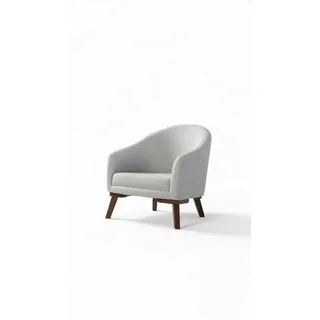 Xlmoebel Loungesessel Polster Designer 1-Sitzer aus Holz mit modernem Textilbezug (1-St., 1-Sitzer), Made in Europa weiß