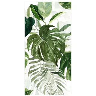Bilderdepot24 Teppich Teppich Vinyl Flur Küche Tropical funktional lang modern, Läufer - grün glatt, nass wischbar (Schmutz, Tierhaare) Saugroboter & Bodenheizung geeignet grün 90 cm x 180 cm