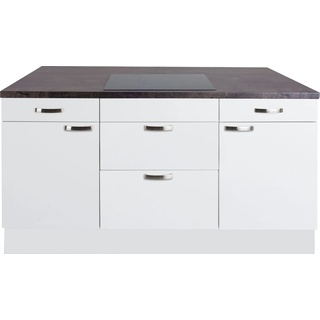Kochinsel OPTIFIT "Cara" Arbeitsmöbel-Sets Gr. B/T: 160 cm x 95 cm, weiß (weiß, weiß) Küchenzeilen ohne Elektrogeräte Vollauszüge und Soft-Close-Funktion, Stellbreite 160 x 95 cm
